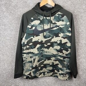 Nike Hoodie Men's Large Camouflage Dri-Fit Pullover Sweatshirt‎ Zip Pocket